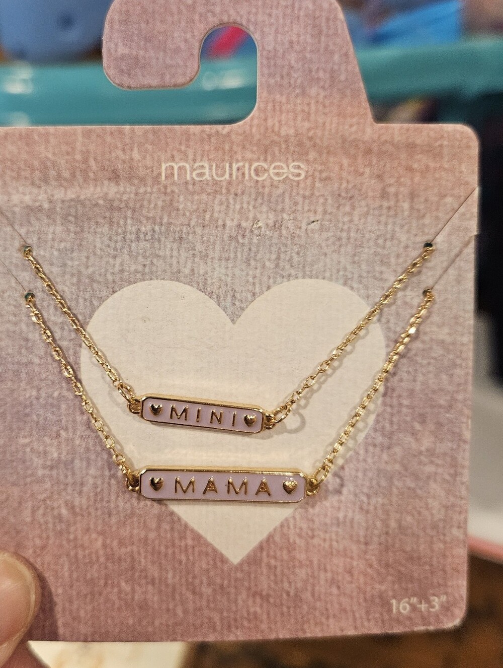 New Maurices Gold-Tone Layered 'MINI' & 'MAMA' Necklace Purple-Pink Enamel